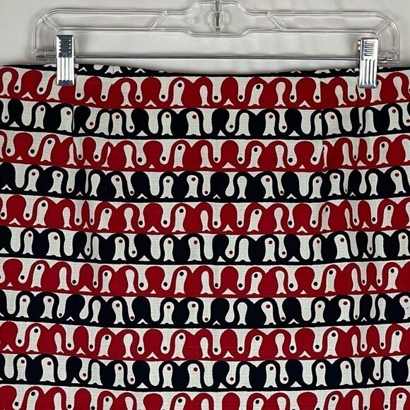 Talbots Red & Black Bold Print Career Office Feminine Skirt NWOT Size 10P - Picture 5 of 11